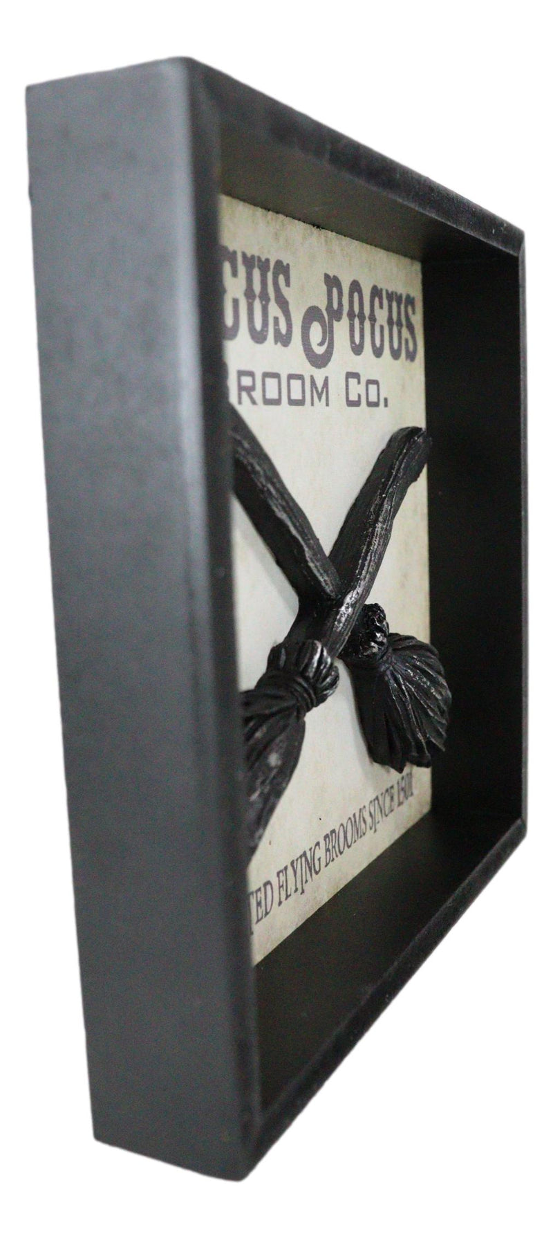 Wicca Hocus Pocus Broom Co Crossed Flying Brooms Wall Decor Plaque Picture Frame