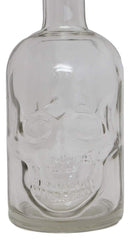 Ebros 30oz Skeleton Skull Liquor Glass Decanter Bottle With 2 Skulls Acrylic Shooters