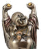 Chinese Zen Monk Happy Buddha Standing On Golden Nugget Statue Happiness Fortune