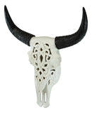 Southwest Great Plains Bison Ox Steer Bull Stencil Tooled Skull Wall Decor 19"H