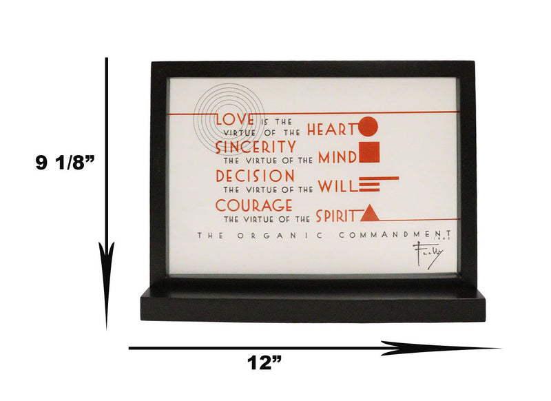 Frank Lloyd Wright Organic Commandment Love Virtues Glass Art Panel Plaque Decor