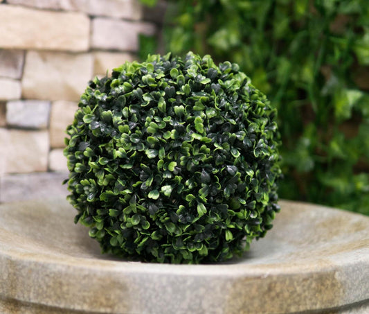 Set Of 3 Home And Garden 9"D Round Green Artificial Faux Boxwood Topiary Ball
