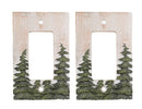 Rustic Evergreen Pine Trees Forest 2-Pack Single Rocker Switch Wall Cover Plates