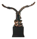 12" High Wings of Glory Heraldic Bald Eagle Landing On Rocks Statue With Base