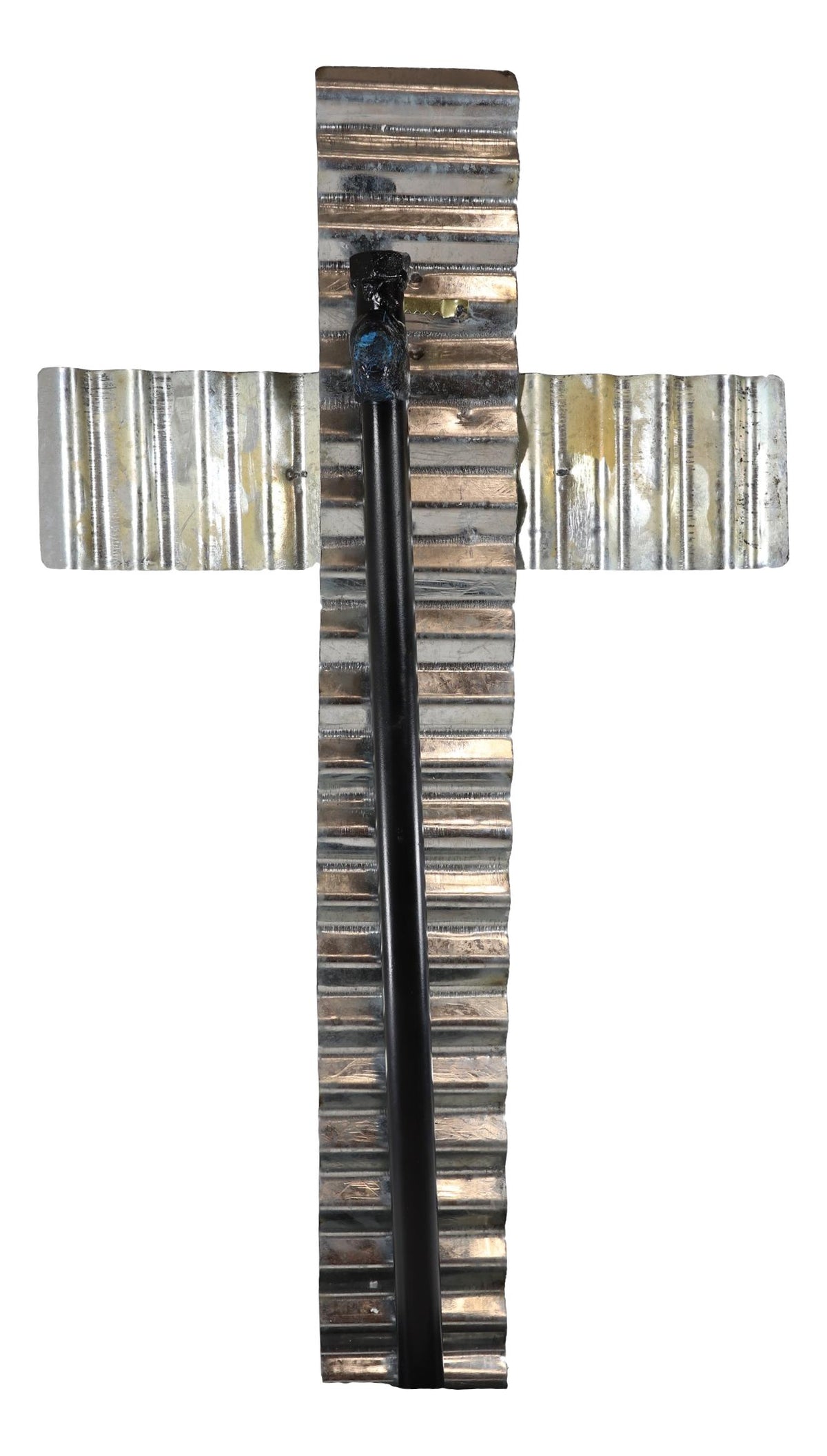 Rustic Western Rifle Pistol Bullet Shells Layered Galvanized Metal Wall Cross