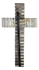 Rustic Western Rifle Pistol Bullet Shells Layered Galvanized Metal Wall Cross