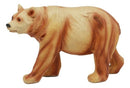 Roaming Woodland Grizzly Bear Figurine 6"L Faux Wood Resin North American Bear