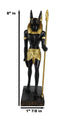 Egyptian Standing Anubis Holding Staff Statue God of Afterlife Mummification