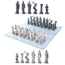 Ebros Olympus At War Greek Olympian Deities Resin Chess Pieces With Glass Board Set