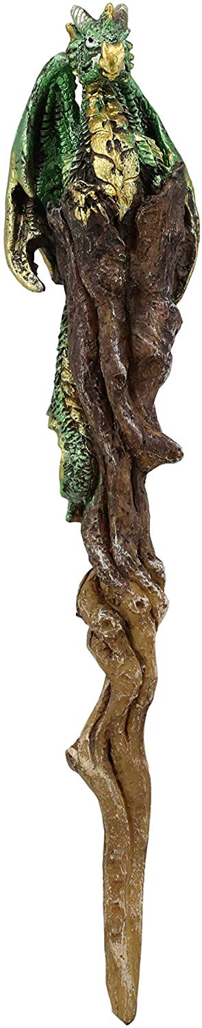 Ebros Aragon Green Dragon Cosplay Wand 9.5" Tall Accessory Fantasy Decor
