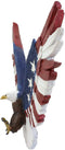Ebros Large Flying American Flag Tattoo Bald Eagle Wall Sculpture 22" Long Decor