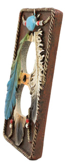 Ebros Southwestern Native 3 Feathers Double Receptacle Outlet Cover Set Of 2