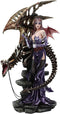 Large 26"H Gothic Soothsayer Psychic Fairy & Bone Skeletal Ghost Dragon Statue