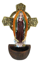 Ebros Lady of Guadalupe Holy Water Font Wall Decor 6.75 Inches Tall Catholic