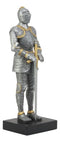 Ebros El Cavaliere Italian Knight with Long Sword Statue 13" Tall Suit of Armor Swordsman Medieval Knight Figurine Age of Kings
