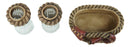 Rustic Western Cowboy Braided Lasso Ropes Salt And Pepper Shakers With Holder Set