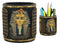 Egyptian King Tut Pharaoh Pen Holder 4"H Tutankhamun Bust Stationery Organizer