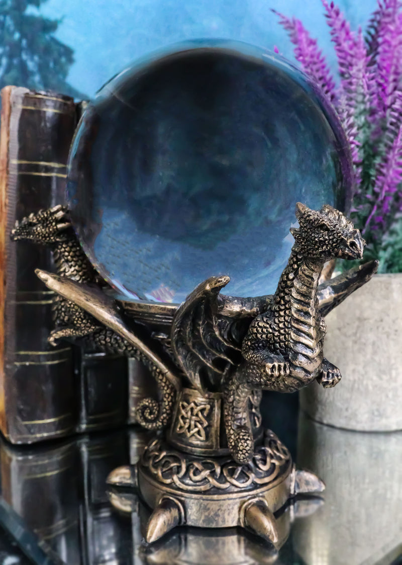 Celtic Guardian Leviathan Trinity Dragon Meditation Gazing Ball Wicca Figurine