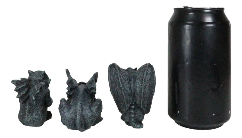 Chained Gothic Stoic Gargoyles Chimera Guardian Figurines Miniature Set 3"Tall