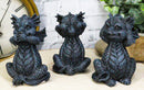 Whimsical Dragon Hatchlings See Hear Speak No Evil Baby Dragons Statue Set Of 3