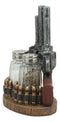 Ebros Western Revolver 6 Shooter Pistols & Bullet Rounds Salt Pepper Shakers Set