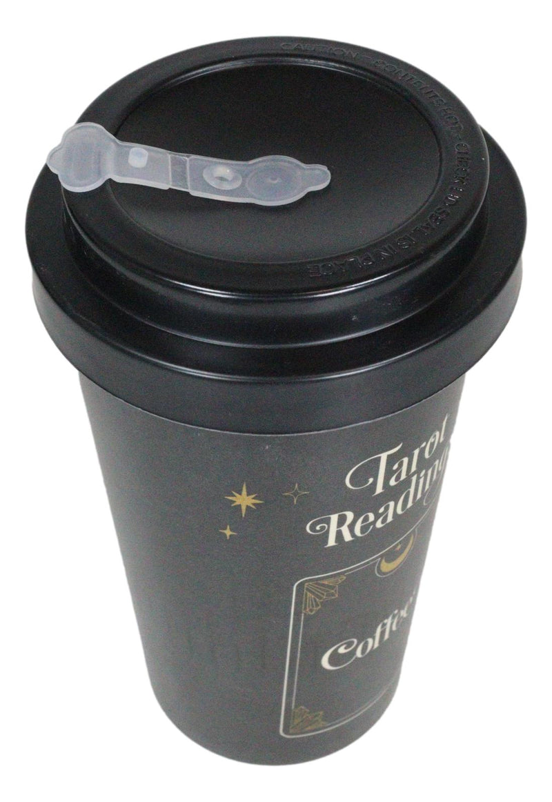 Wicca Psychic Tarot Readings Coffee Card Bamboo Travel Mug Cup W/ Lid And Sleeve