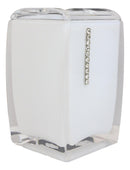 Stain White Austrian Crystals 6 Piece Chic Bathroom Vanity Accessories Gift Set