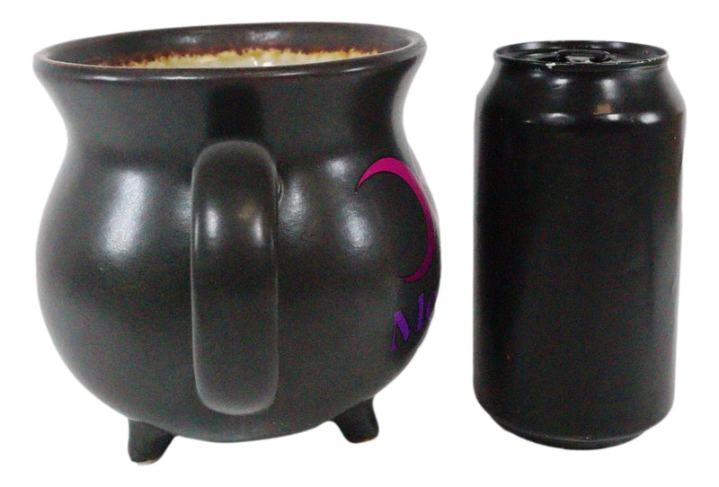 Triple Moon Magic Witch Cauldron Ceramic Mug Or Bowl 32oz With Wooden Spoon