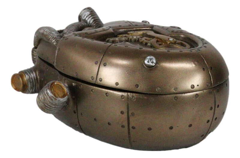 Steampunk Dragon Heart Gear Pulse Radioactive Fire Engine Jewelry Box Figurine