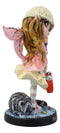 Ebros Dolly Fae Thinking Of You Pink Fairy Holding Alarm Clock With Raccoon Figurine