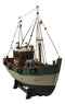 Ebros 18"L Wooden Handicraft Nautical Fishing Vessel Boat with Wood Base Figure - Ebros Gift