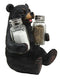Ebros Cuddling Black Teddy Bear Salt and Pepper Shakers Holder Figurine 7" Tall with Glass Shakers