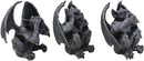 Ebros Winged See Hear Speak No Evil Squatting Gargoyle Shelf Sitters 3.75" Tall
