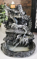 Feng Shui Oriental Dragon King On Rocky Mountain Backflow Cone Incense Holder