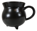Wicca Sacred Witch's Potion Porcelain Black Cauldron Bowl Large Mug With Handle