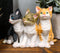 Ebros Lifelike Trio Shorthair Kittens Cats Sitting Side by Side Figurine 5" Long