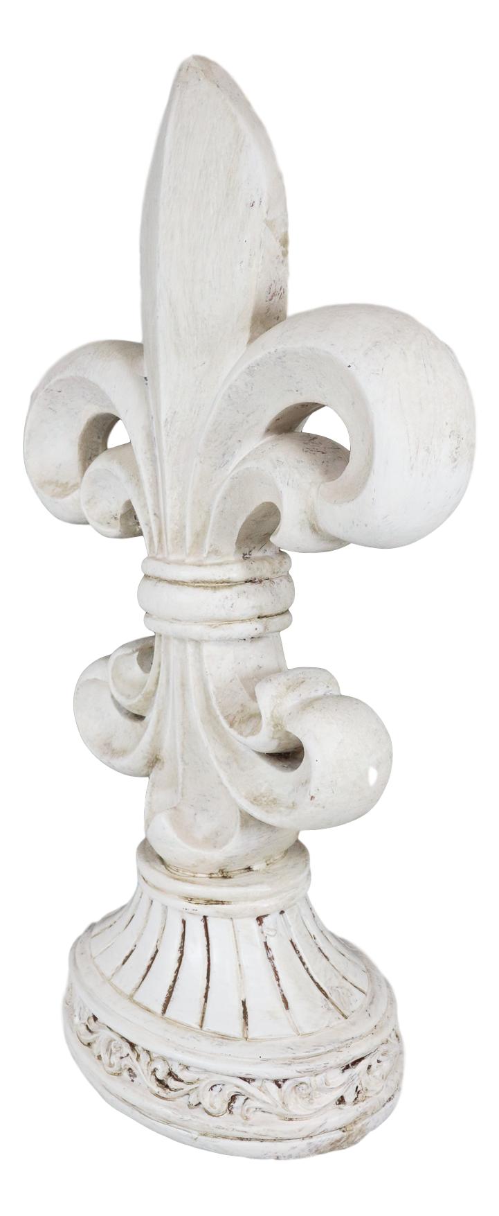 Ebros Rustic Southwest French Fleur De Lis On Ornate Base Stand Desktop Figurine 12"H