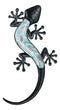 Ebros Crawling Green Metal Lizard Gecko with Blue Glass Body Wall Decor 18.5"L