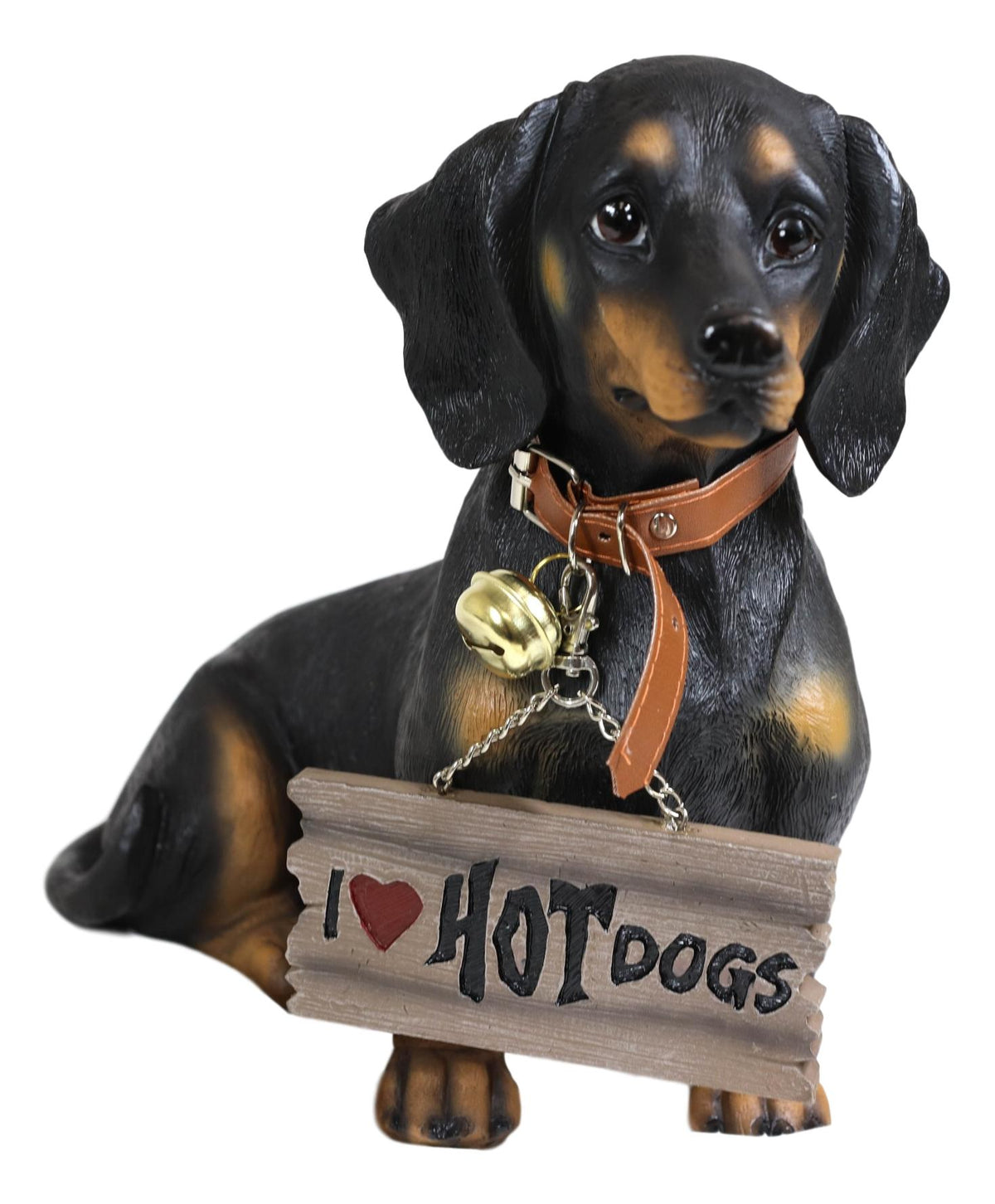Ebros Adorable Black & Tan Dachshund Dog Welcome Statue 10.5"Tall Sausage Wiener Dog Figurine Guest Greeter Home Decor - Ebros Gift