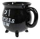 Ebros Wicca Sacred Crescent Moon Witches Brew Black Cauldron Coffee Tea Mug Cup 14oz