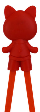 Red Miss Piggy Pig Reusable Training Chopsticks Set W/ Silicone Helper BPA Free