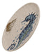 Pack Of 2 Nautical Marine Blue And White Seahorse Ceramic Wall Decor Plates