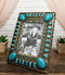 Rustic Western Turquoise Teardrop Geometric Gems Ropes 5X7 Picture Photo Frame