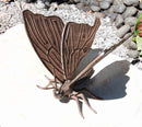 Ebros 7" Long Metamorphosis Flitting Butterfly Bronzed Decorative Garden Statue