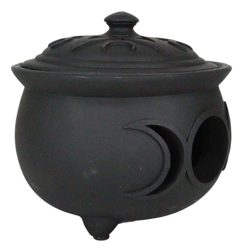 Wicca Triple Moon Goddess Cutout Cauldron Pot For Trinkets Crystals Holder