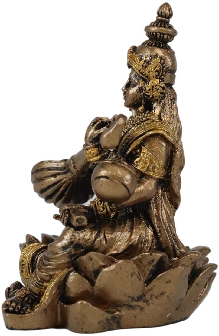 Ebros Vastu Hindu Goddess Saraswati Seated On Lotus Playing Veena Guitar Statue