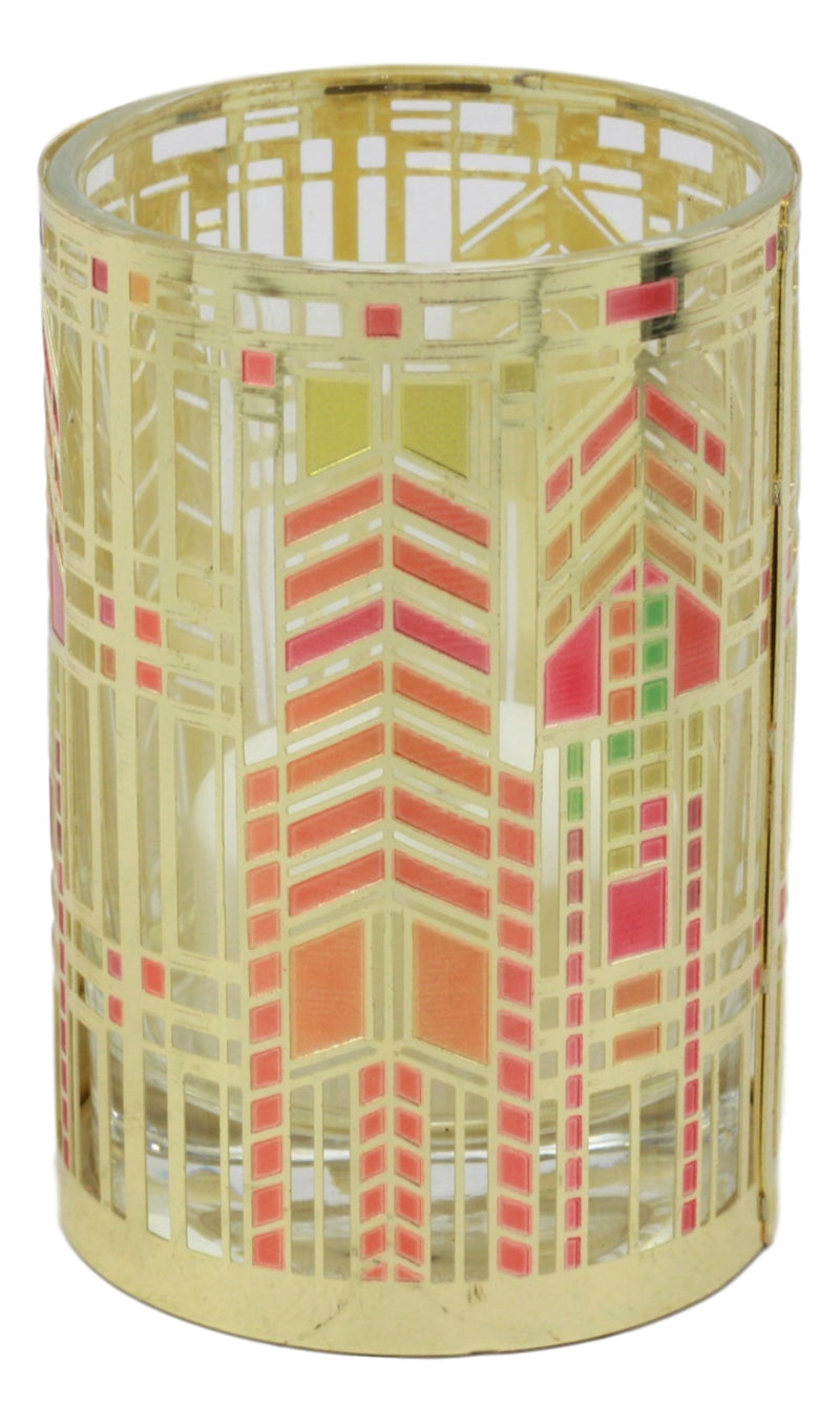 Ebros Frank Lloyd Wright FLW Architecture Reproduction Autumn Sumac Votive Candle Holder Figurine Tea Light Decor 3.25" H