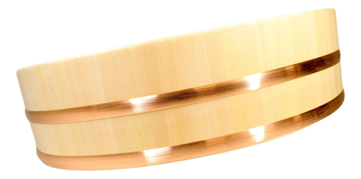 Made In Japan Hangiri Sushi Oke Rice Cypress Wood Large Mixing Bowl Tub 23.5"Dia - Ebros Gift