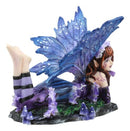Purple Girl Fairy Statue 3.75"Long Lavender Fairy Garden Figurine
