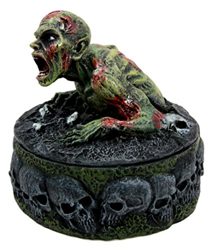 Ebros Gift Zombie Crawling Out Of Grave Decorative Jewelry Box Figurine 4.5"H